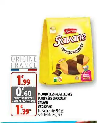 Coccimarket 8 Coquilles Moelleuses Marbrées Chocolat Savane Brossard offre
