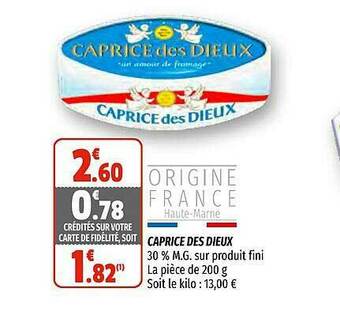 Coccimarket Caprice Des Dieux offre