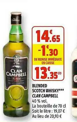 Coccinelle Express Blended Scotch Whiksy Clan Campbell offre