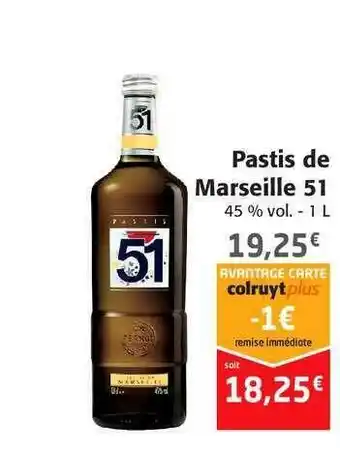 Colruyt Pastis De Marseille 51 offre