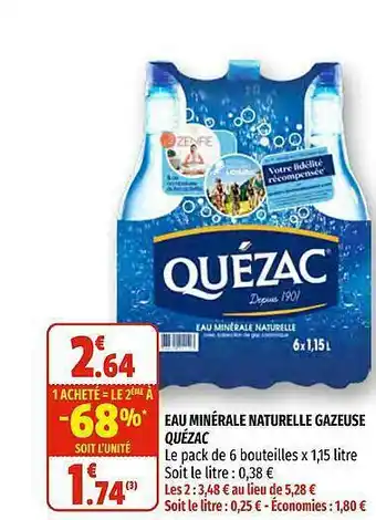 Eau Minérale Naturelle Gazeuse Quézac