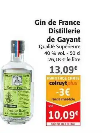 Colruyt Gin De France Distillerie De Gayant offre