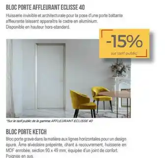 BigMat Bloc Porte Affleurant Eclisse 40 Bloc Porte Ketch offre