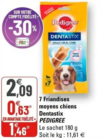 G20 7 friandises moyens chiens dentastix pedigree offre