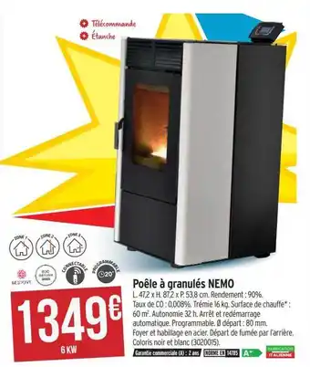 Bricorama Poêle à granulés nemo offre