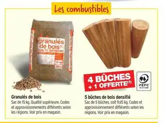 Granulés de bois, 5 bûches de bois densifié