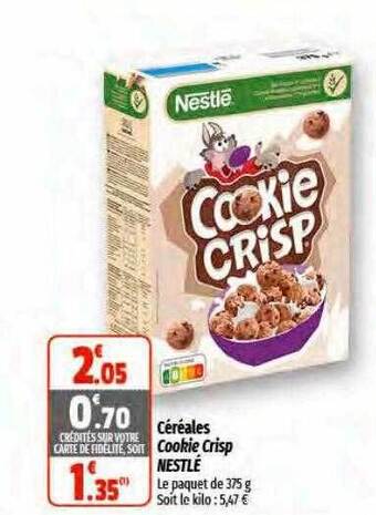 Coccinelle Supermarché Céréales cookie crisp nestlé offre