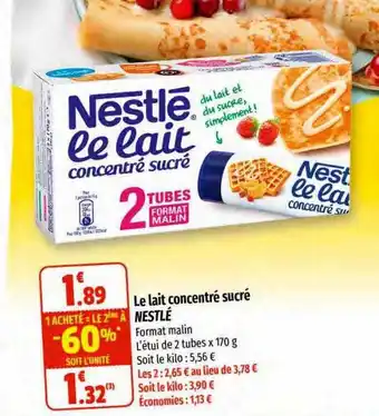 Coccinelle Supermarché Le lait concentré sucré nestlé offre