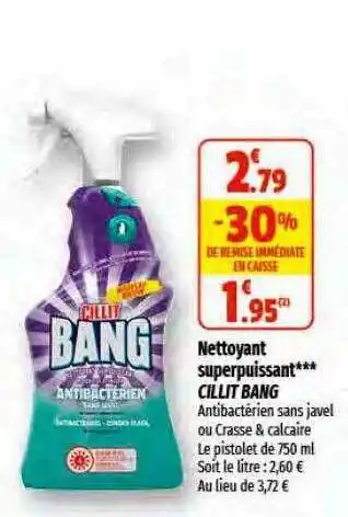 Coccinelle Supermarché Nettoyant superpuissant cillit bang offre