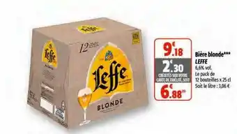 Coccinelle Supermarché Bière blonde*** leffe offre