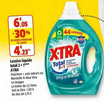 Coccinelle Supermarché Lessive liquide total 3 + 1 x-tra offre