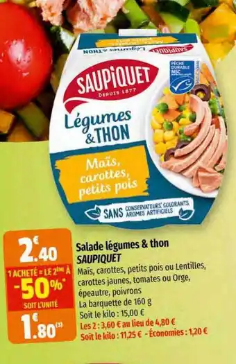 Coccinelle Supermarché Salade légumes & thon saupiquet offre