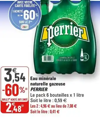 Eau minérale naturelle gazeuse perrier