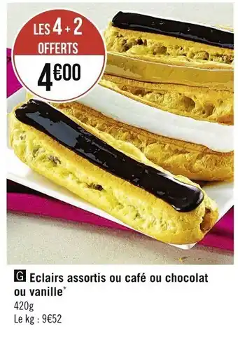 Casino Supermarchés Eclairs assortis ou café ou chocolat ou vanille offre