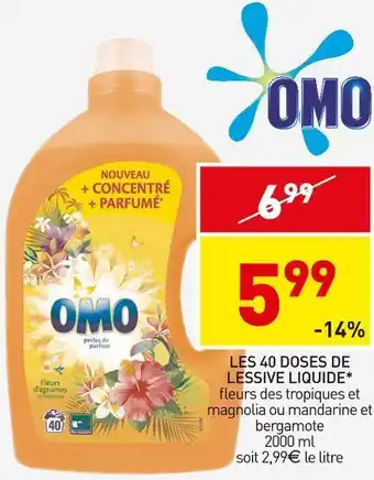 Stokomani Omo les 40 doses de lessive liquide* offre