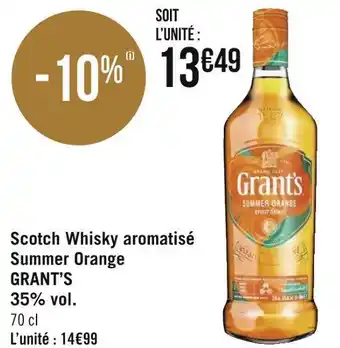 Géant Casino Grant’s scotch whisky aromatisé summer orange 35% vol. offre