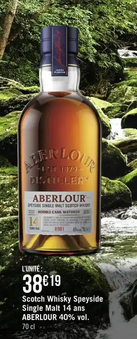 Géant Casino Aberlour scotch whisky speyside single malt 14 ans 40% vol. offre