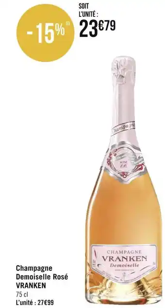 Géant Casino Demoiselle vranken champagne demoiselle rosé offre