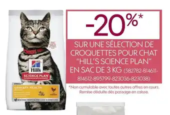 Truffaut Hill’s science plan bon plan canada litter sur une sélection de croquettes pour chat “hill’s science plan” en sac de 3 kg offre