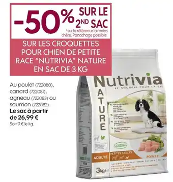 Nutrivia croquettes pour chien de petite race ânutriviaâ nature en sac de 3 kg