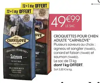 Truffaut Carnilove croquettes pour chien adulte offre