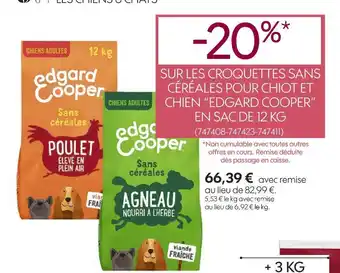 Truffaut Edgard cooper les croquettes sans céréales pour chiot et chien en sac de 12 kg offre