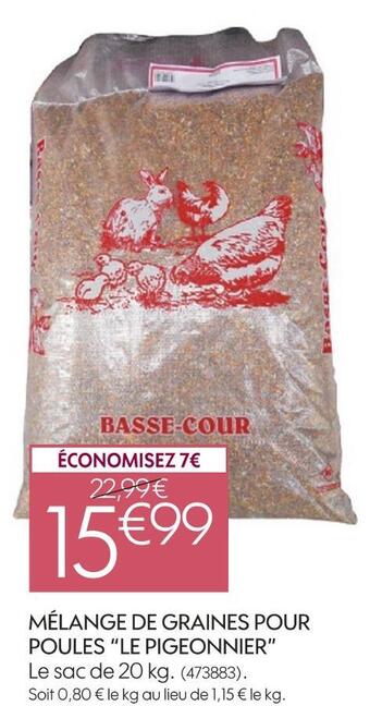 Truffaut Le pigeonnier mélange de graines pour poules offre
