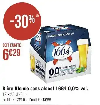 Casino Supermarchés 1664 bière blonde sans alcool 1664 0,0% vol. offre