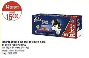 Casino Supermarchés PURINA tendres effilés pour chat sélection mixte en gelée félix offre