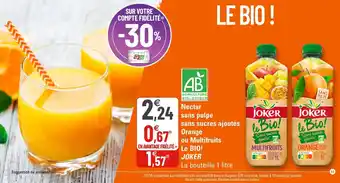 G20 Nectar sans pulpe sans sucres ajoutés orange offre