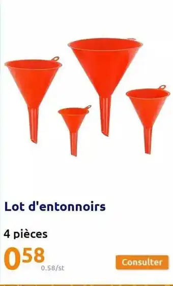 Action Lot d'entonnoirs offre