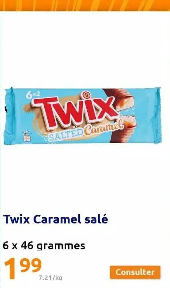 Promo Twix caramel salé chez Action