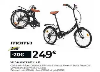 Feu Vert Moma vélo pliant first class offre