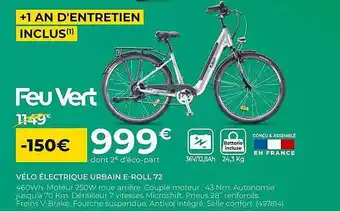 Feu Vert Vélo électrique urbain e-roll 72 offre