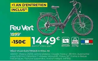 Feu Vert Vélo ville électrique e-roll 92 offre