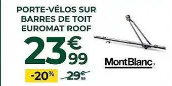 Porte-vélos sur barres de toit euromat roof montblanc