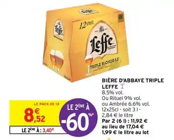 Intermarché LEFFE bière d'abbaye triple offre