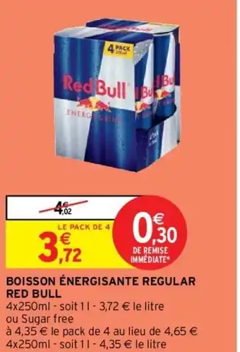 Intermarché RED BULL boisson énergisante regular offre