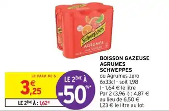Intermarché SCHWEPPES boisson gazeuse agrumes offre