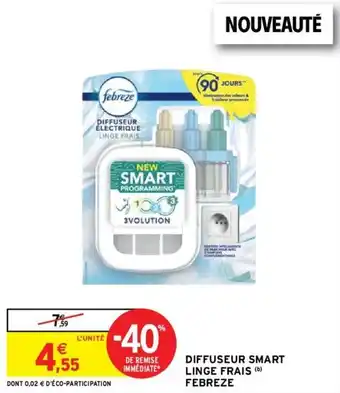 Intermarché FEBREZE diffuseur smart linge frais offre