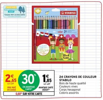 Intermarché STABILO 24 crayons de couleur offre
