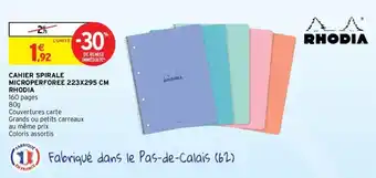 RHODIA cahier spirale microperforee 223x295 cm