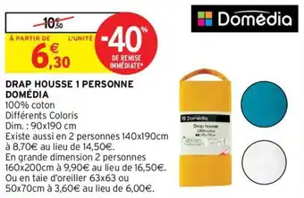 Intermarché DOMEDIA drap housse 1 personen offre