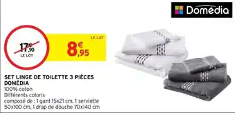 Intermarché DOMEDIA set linge de toilette 3 pièces offre