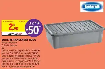 Intermarché Boite de rangement dodo offre