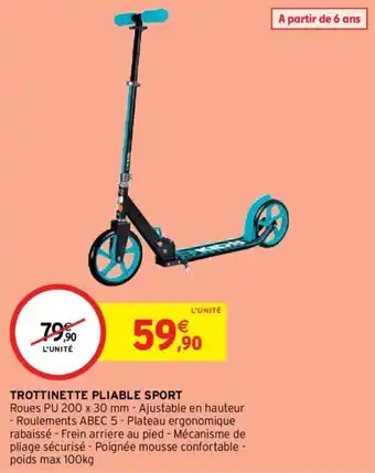 Intermarché Trottinette pliable sport offre