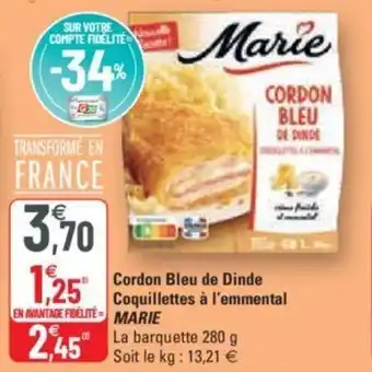 G20 MARIE cordon bleu de dinde coquillettes à l'emmental offre