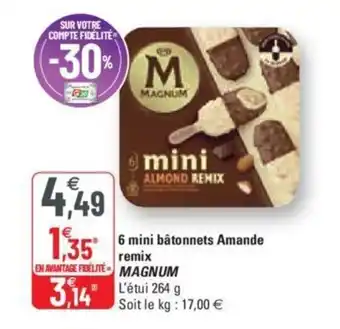 G20 MAGNUM 6 mini bâtonnets amande remix offre