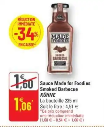 G20 KÜHNE sauce made for foodies smoked barbecue offre