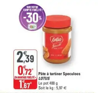 G20 LOTUS pâte à tartiner speculoos offre